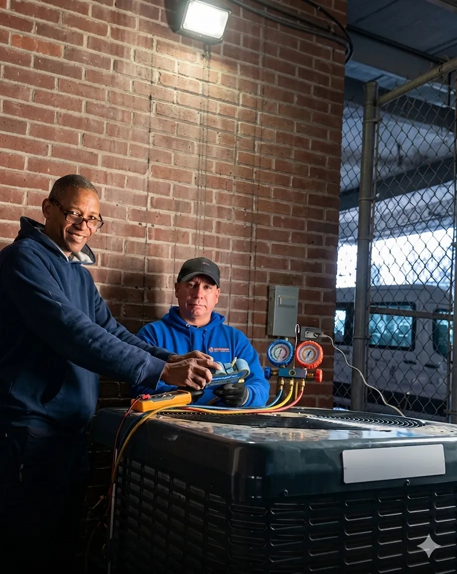 Henrry Paulino performing precision refrigeration diagnostics in NY